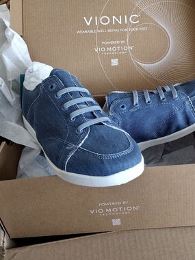 Vionic Women's Pismo Casual Sneaker Denim (Wide)